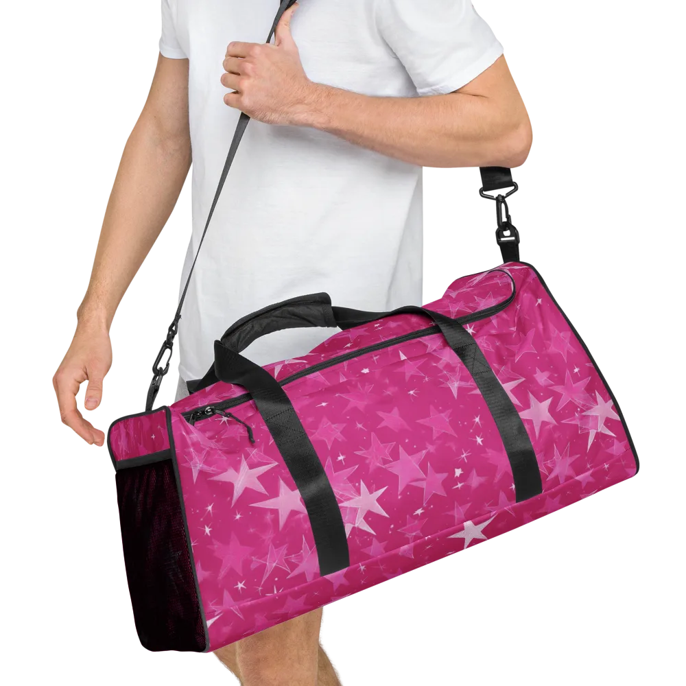 Magenta Meteor Shower on Duffle Bag — Right Front