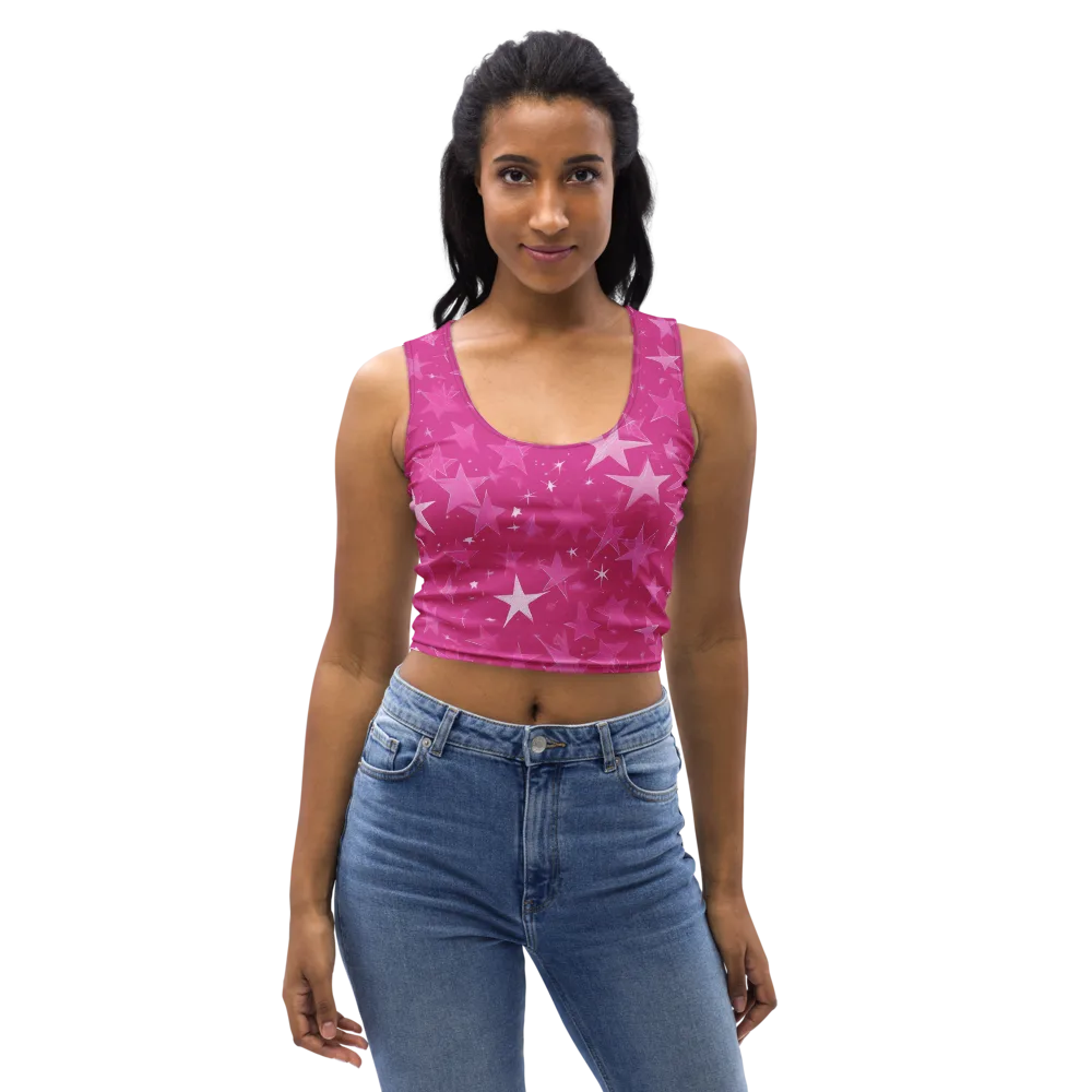 Magenta Meteor Shower on Crop Top — Front