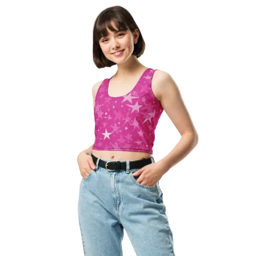 Magenta Meteor Shower on a Crop Top