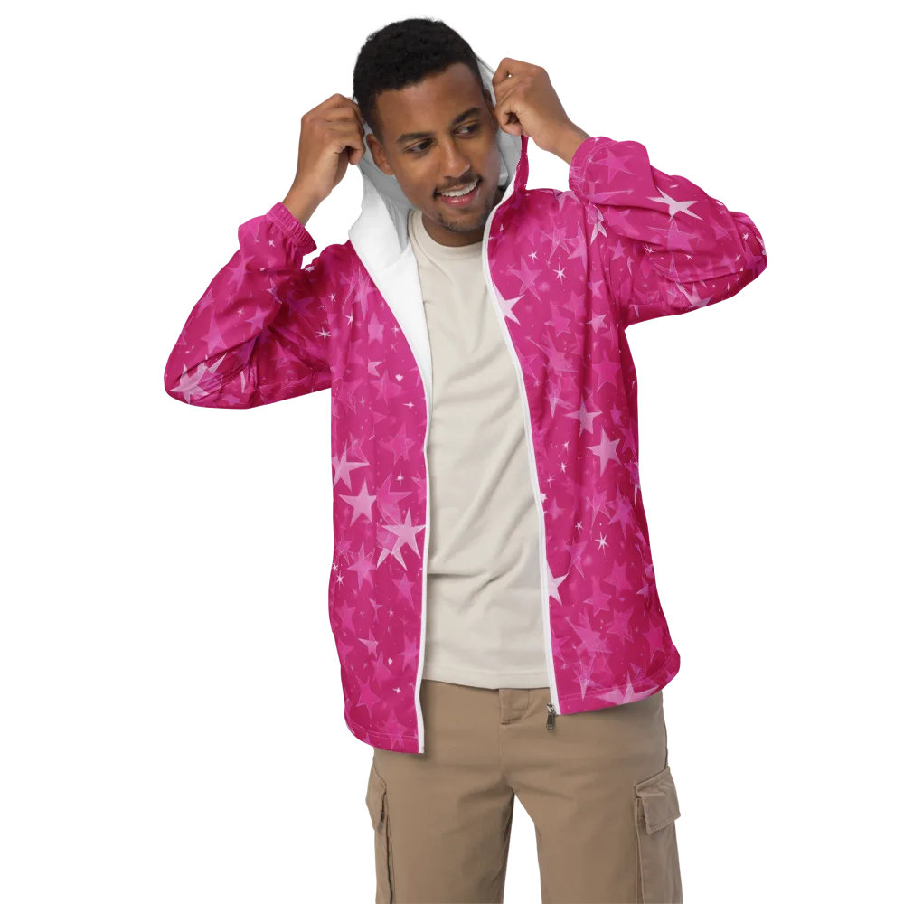 Magenta Meteor Shower on Men's Windbreaker — Front