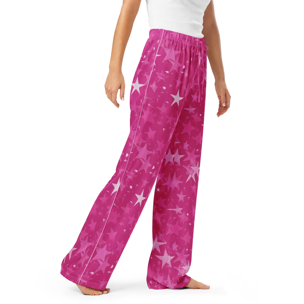 Magenta Meteor Shower on Women's Pajama Pants — Right Front