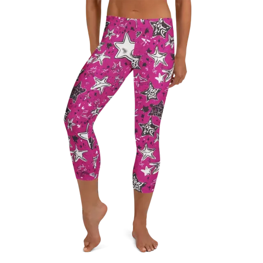 Electric Starfall on a Capri Leggings