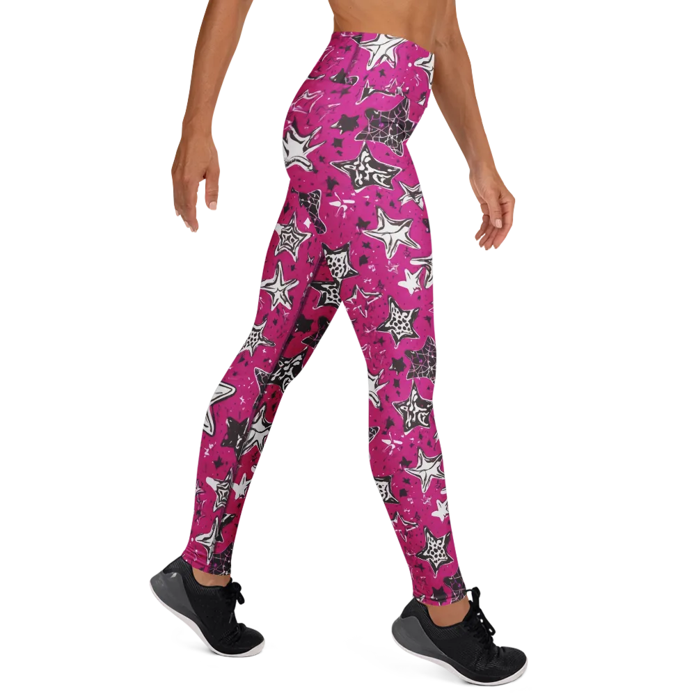 Electric Starfall on Yoga Leggings — Right