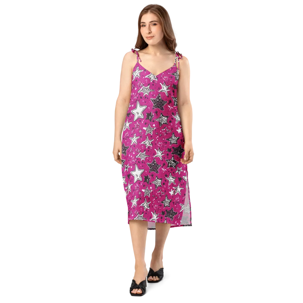Electric Starfall on Slip Dress — Front