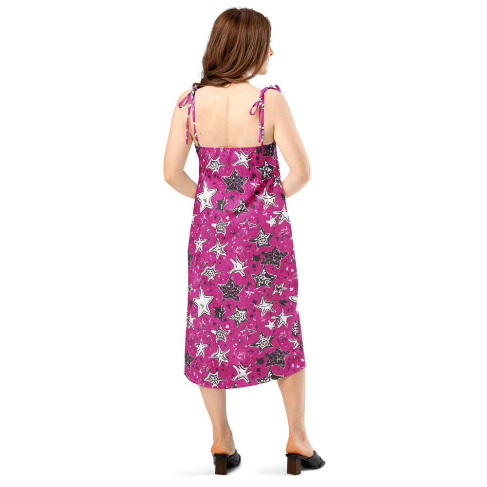 Electric Starfall on Slip Dress — Back
