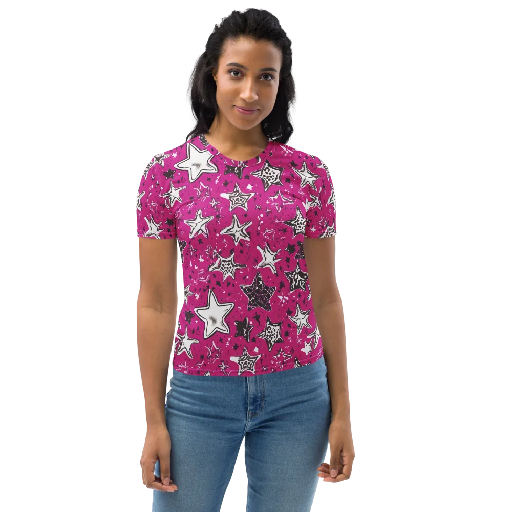 Electric Starfall on Women's Crew Neck T-Shirt — Front