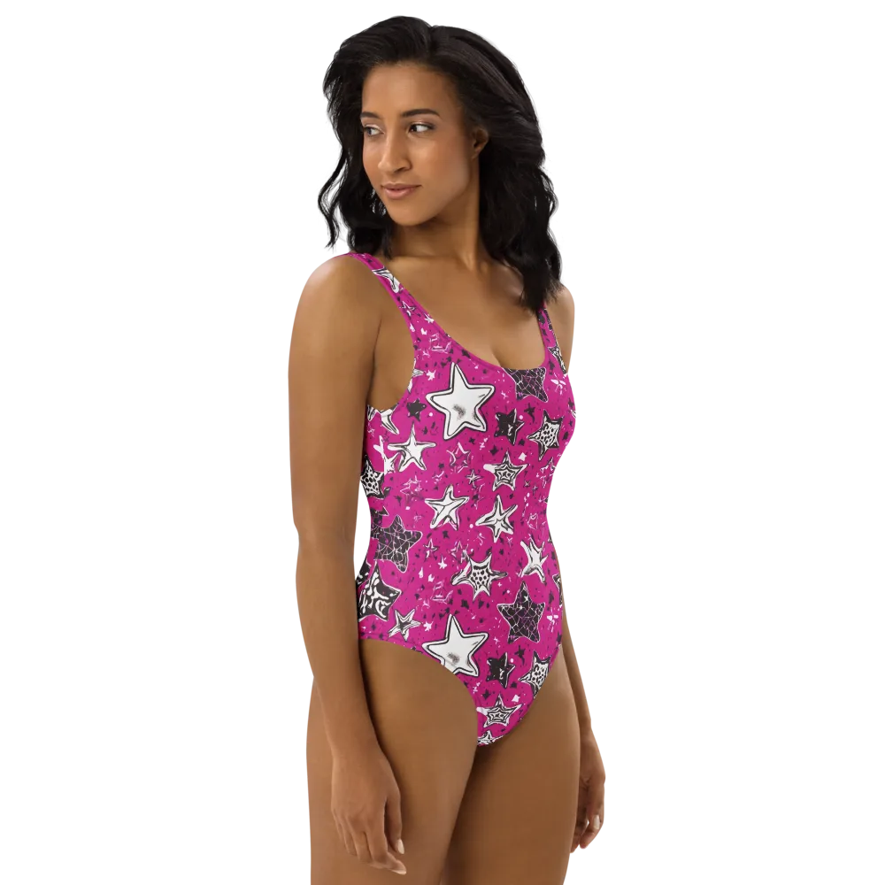 Electric Starfall on One-Piece Swimsuit — Right