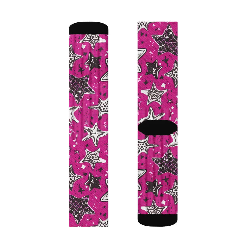Electric Starfall on Socks — Left Sock