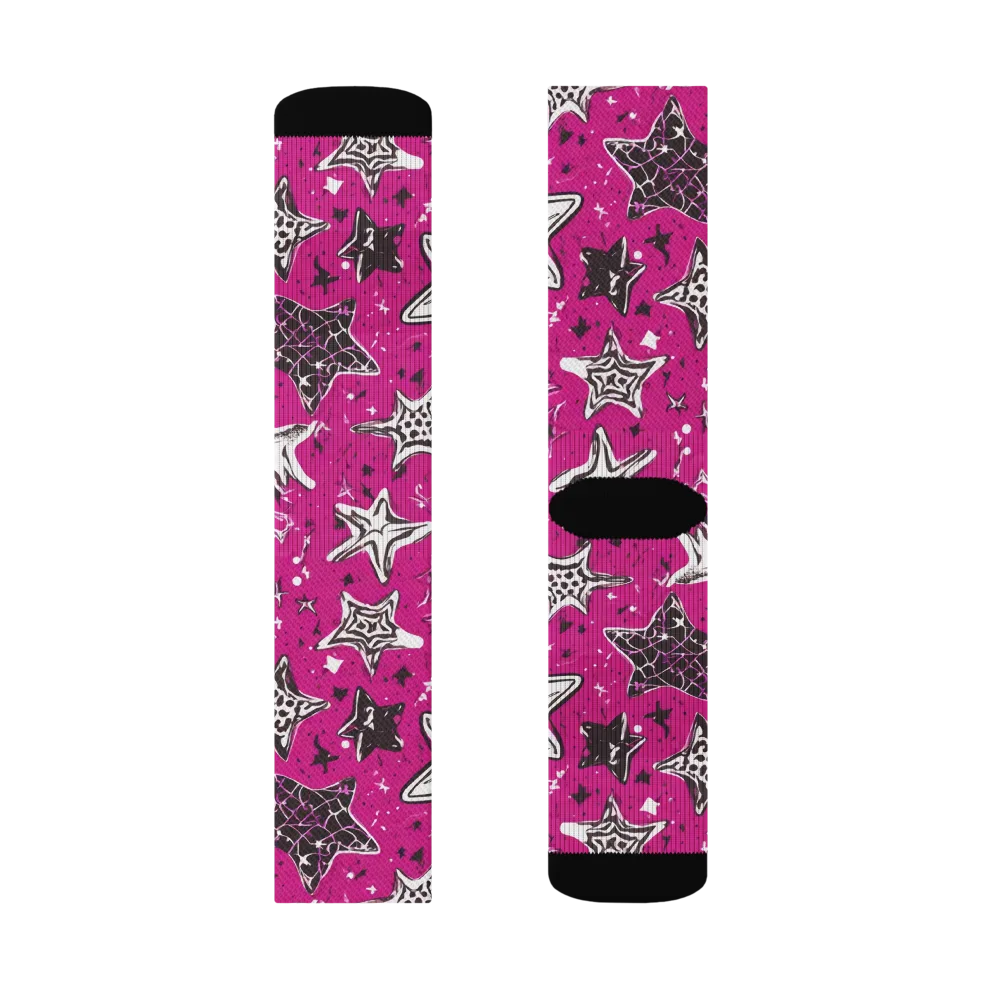 Electric Starfall on Socks — Right Sock