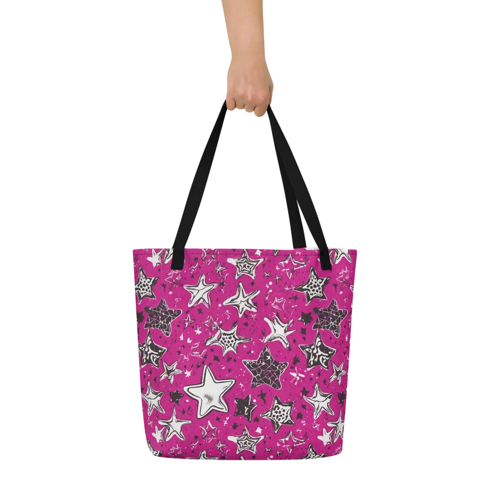 Electric Starfall on Large Tote Bag W/ Pocket — Front