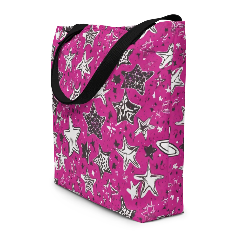 Electric Starfall on Large Tote Bag W/ Pocket — Front