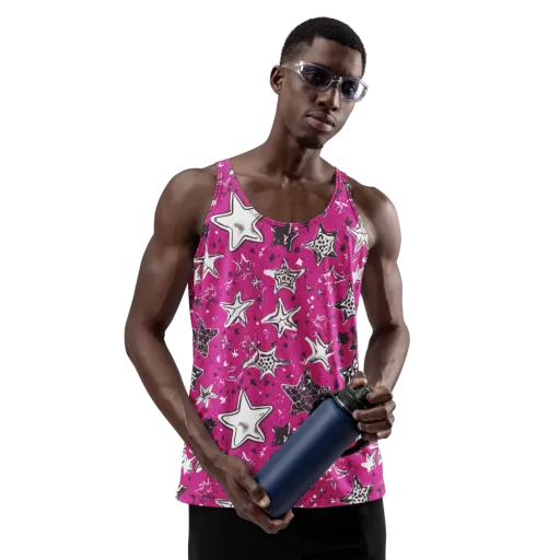 Electric Starfall on a Men's Tank Top