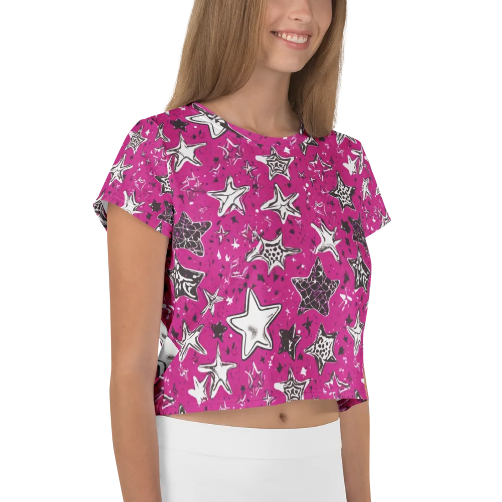 Electric Starfall on Crop Tee — Right