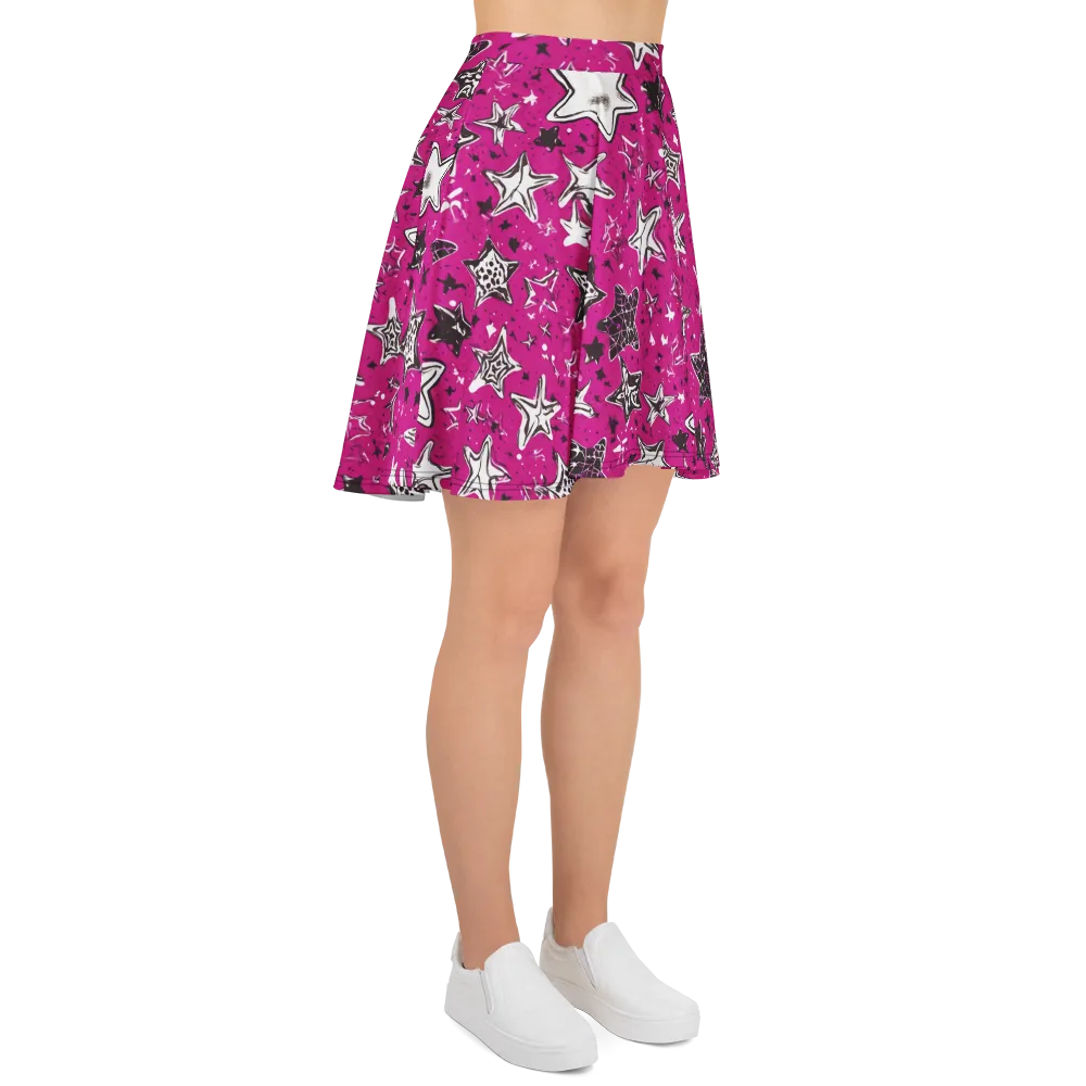 Electric Starfall on Skater Skirt — Right