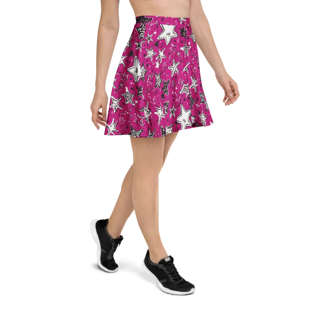 Electric Starfall on Skater Skirt — Right