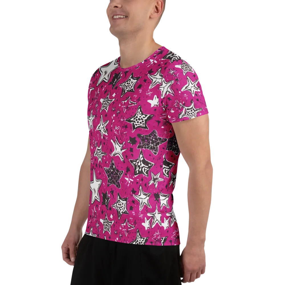 Electric Starfall on Men's Athletic T-Shirt — Left
