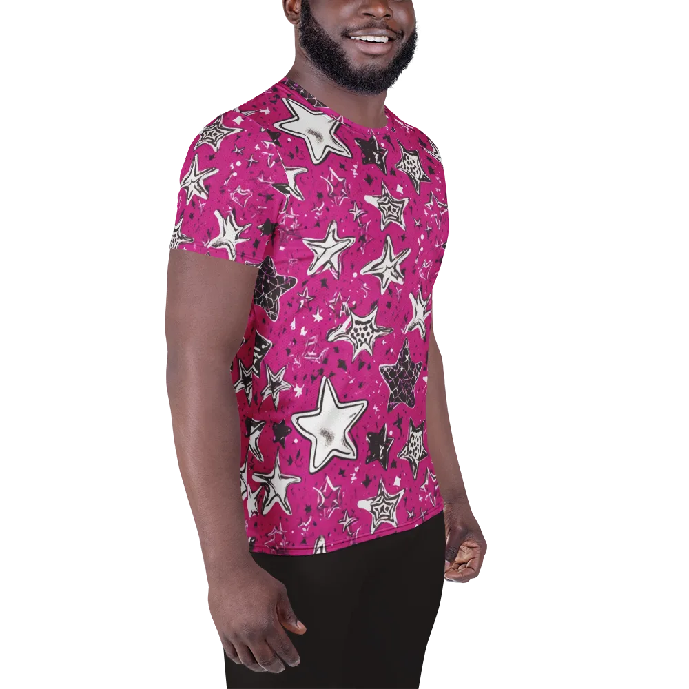 Electric Starfall on Men's Athletic T-Shirt — Right
