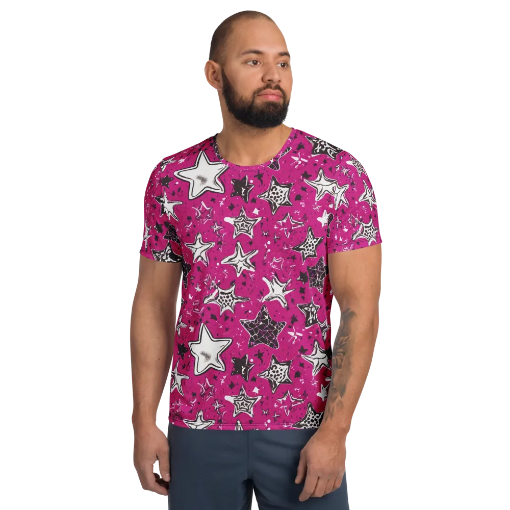 Electric Starfall on Men's Athletic T-Shirt — Front