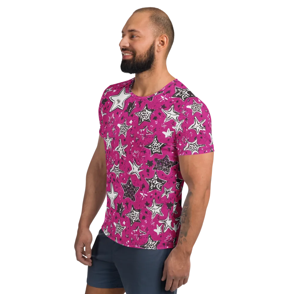 Electric Starfall on Men's Athletic T-Shirt — Left