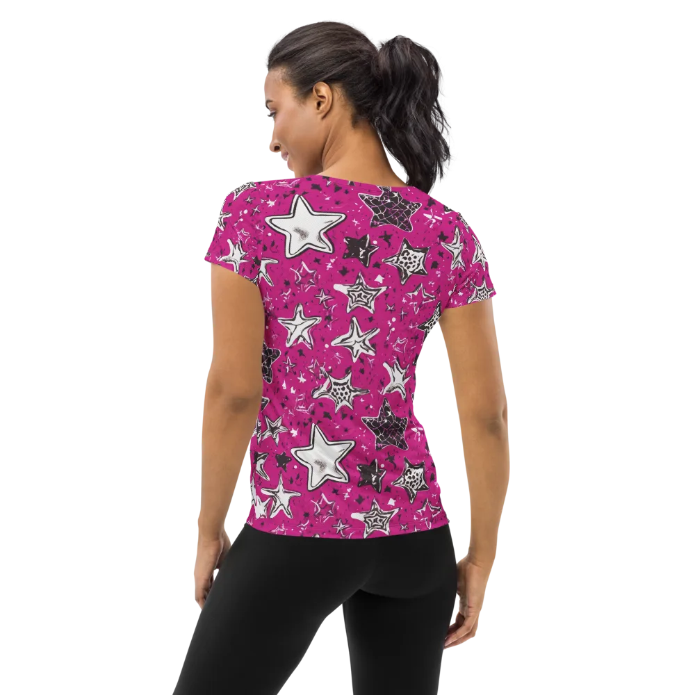 Electric Starfall on Women's Athletic T-Shirt — Back
