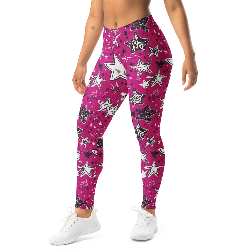 Electric Starfall on Leggings — Left Front
