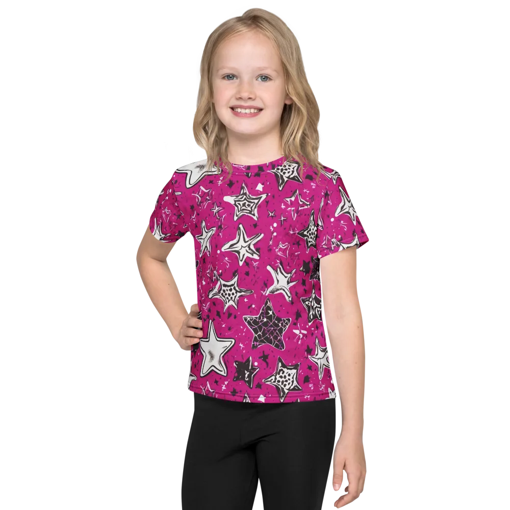 Electric Starfall on Kids Crew Neck T-Shirt — Front