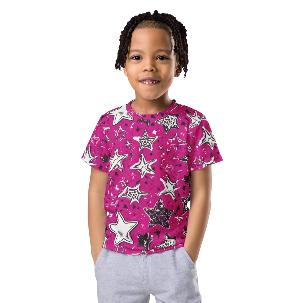 Electric Starfall on Kids Crew Neck T-Shirt — Front