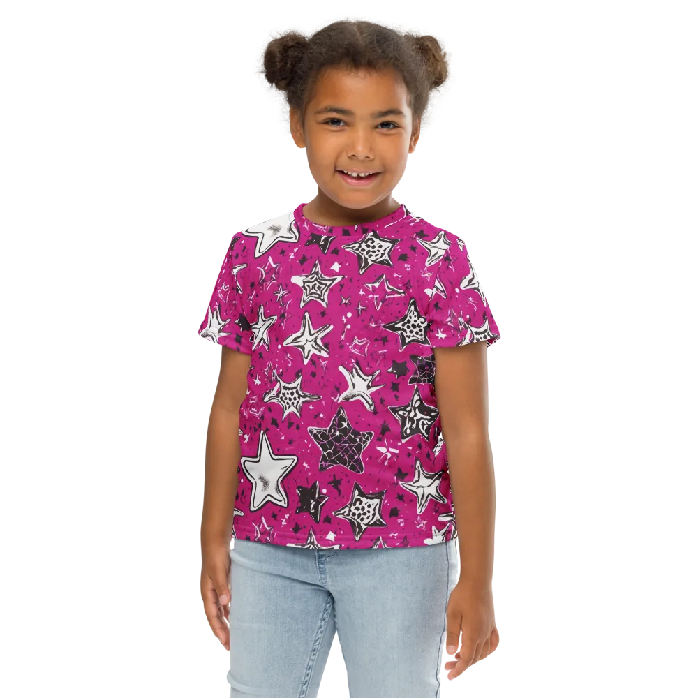 Electric Starfall on Kids Crew Neck T-Shirt — Front