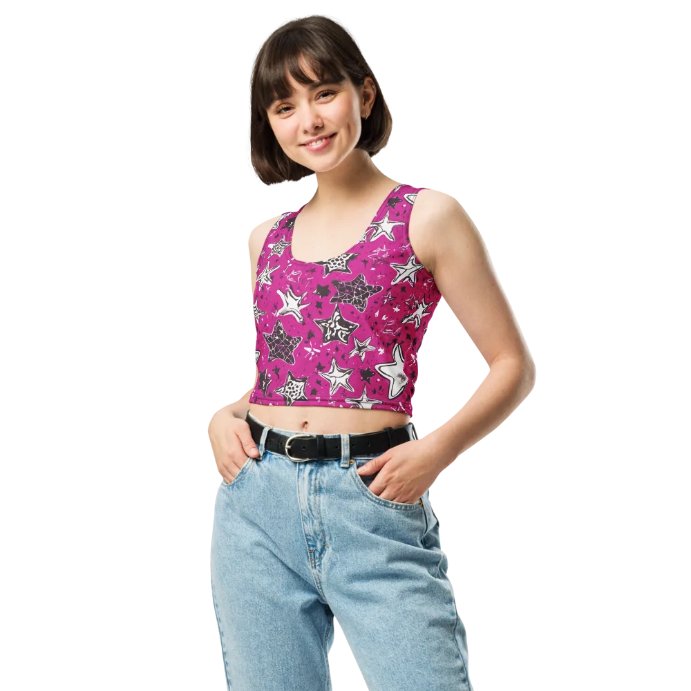 Electric Starfall on Crop Top — Front