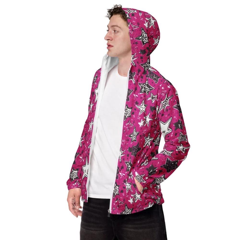 Electric Starfall on Men's Windbreaker — Left Front