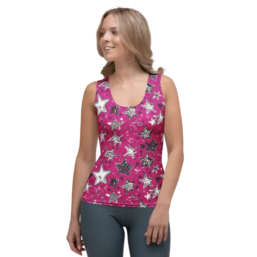 Electric Starfall on a Women's Tank Top