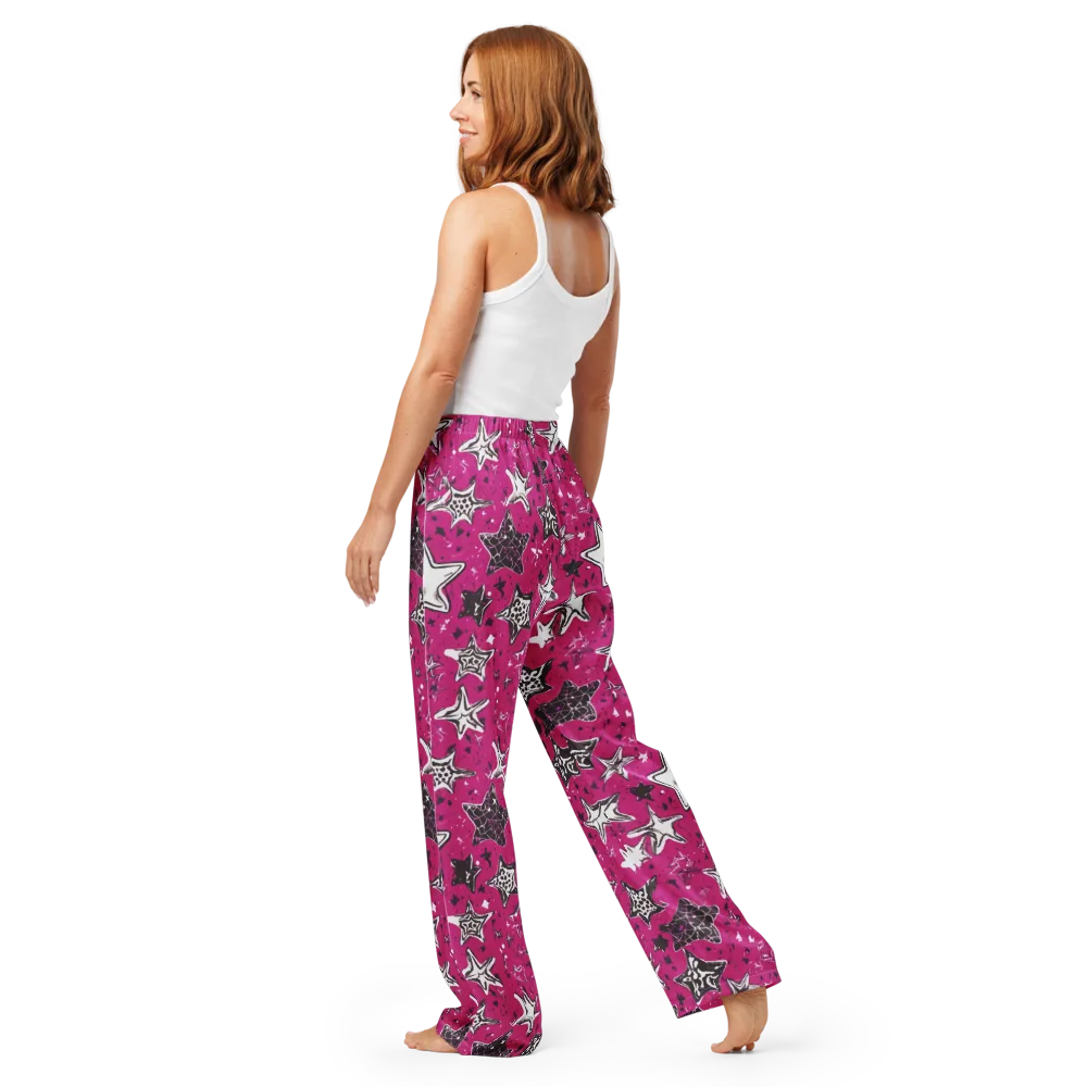 Electric Starfall on Women's Pajama Pants — Back