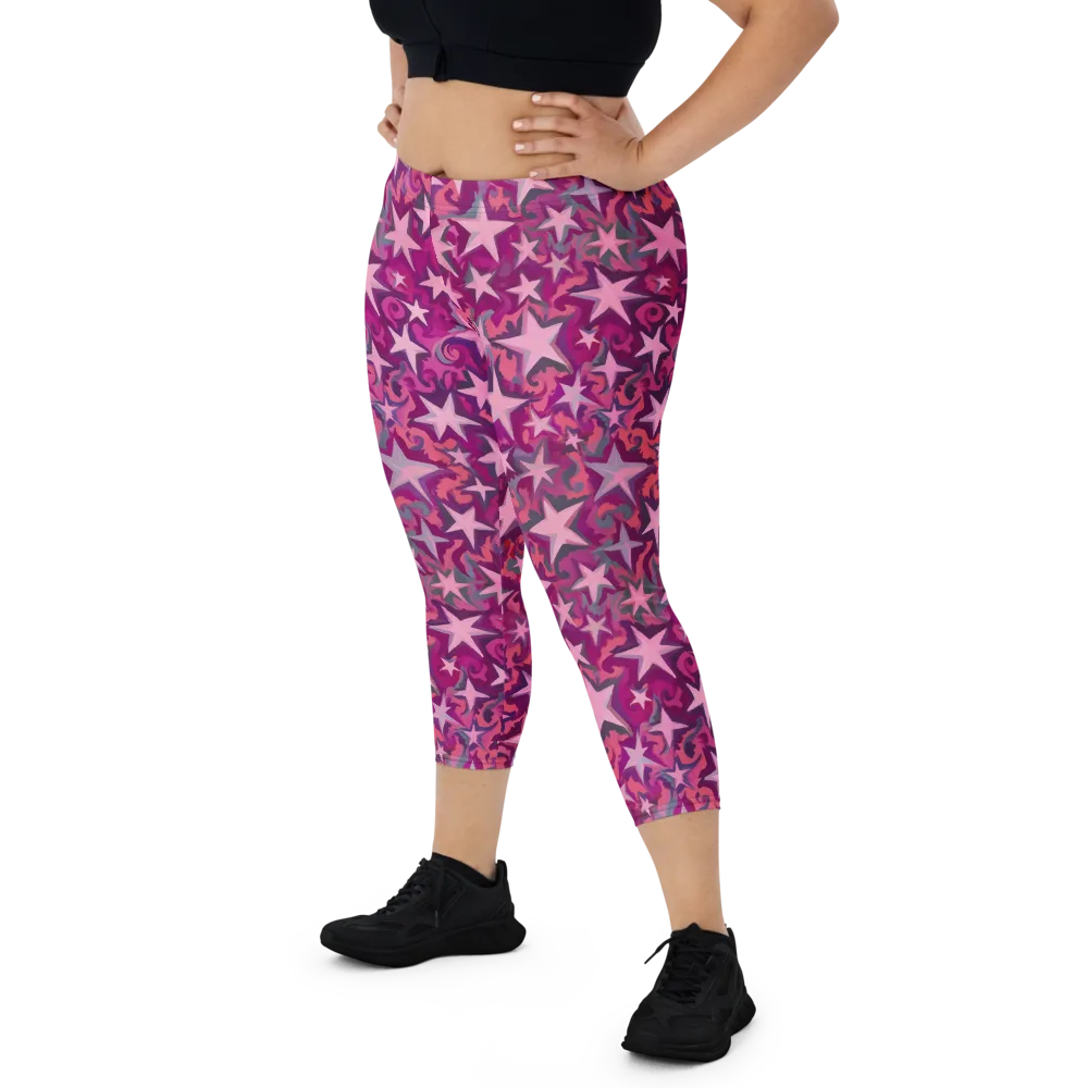 Velvet Starfall on Capri Leggings — Front