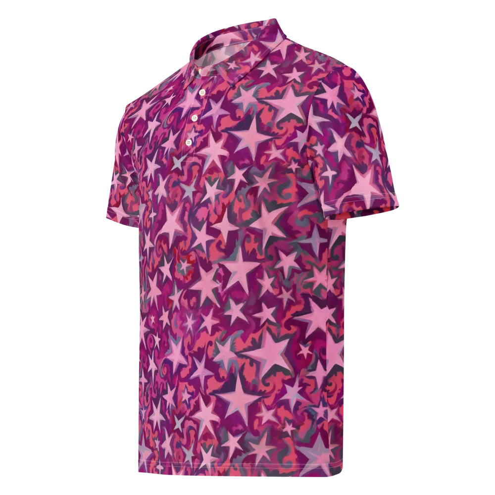 Velvet Starfall on Men's Slim Fit Polo Shirt — Left Front