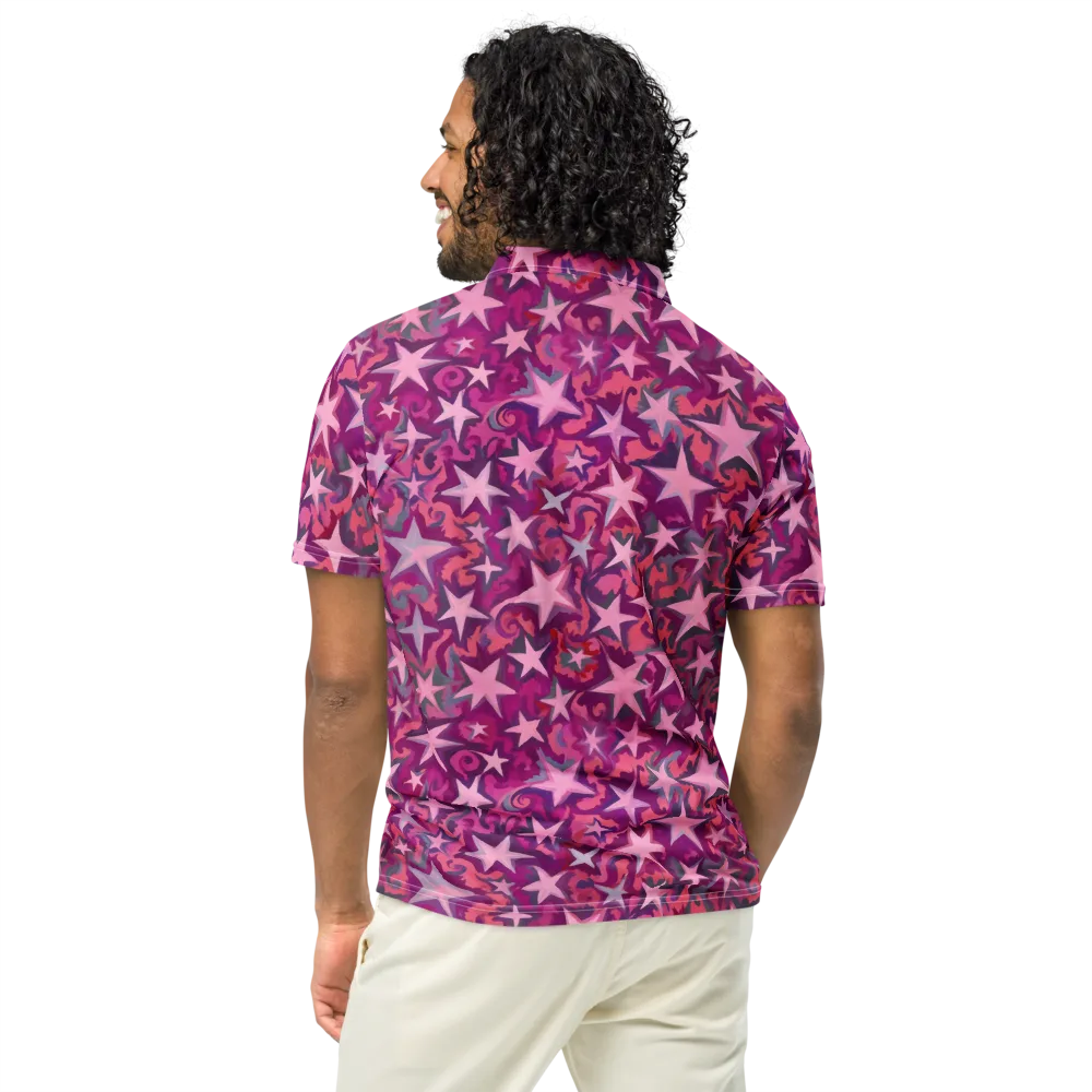Velvet Starfall on Men's Slim Fit Polo Shirt — Back