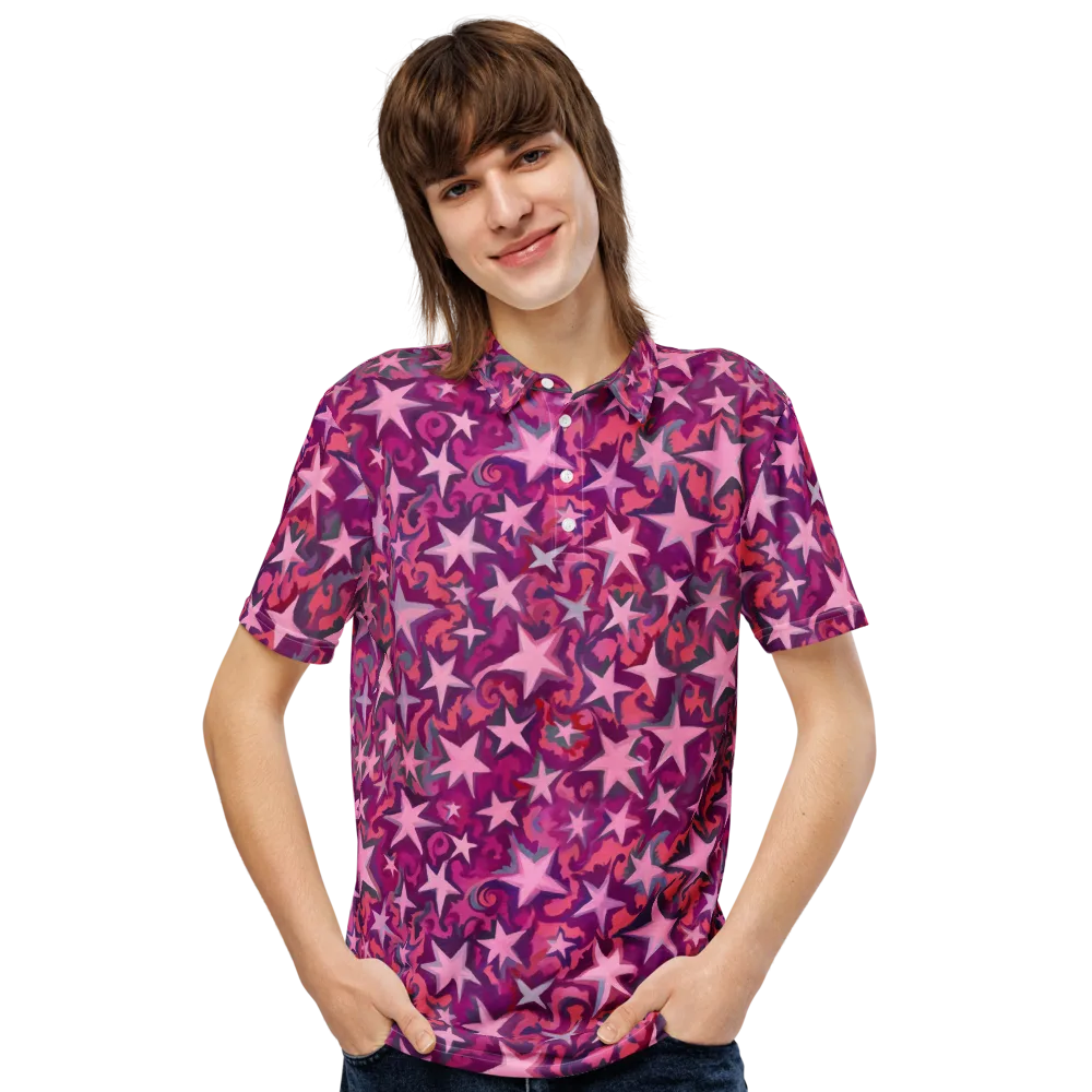 Velvet Starfall on Men's Slim Fit Polo Shirt — Front