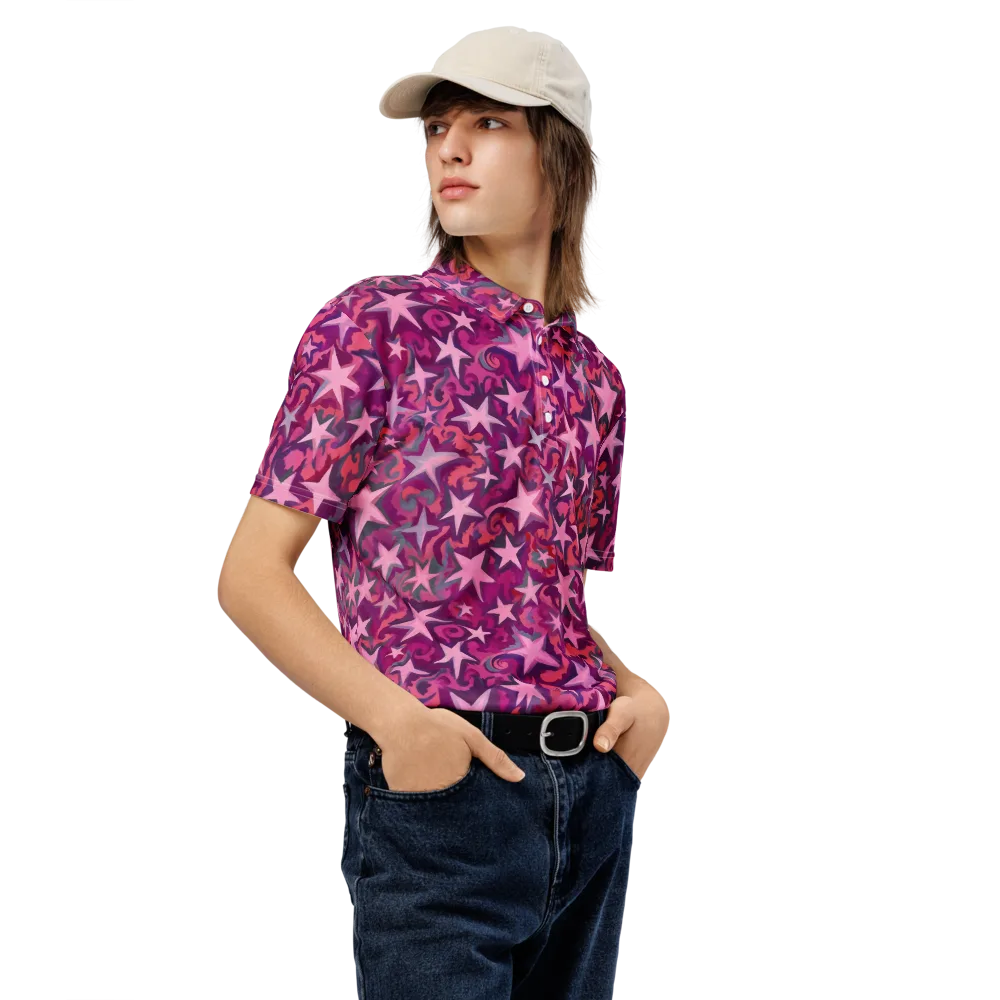 Velvet Starfall on Men's Slim Fit Polo Shirt — Right Front