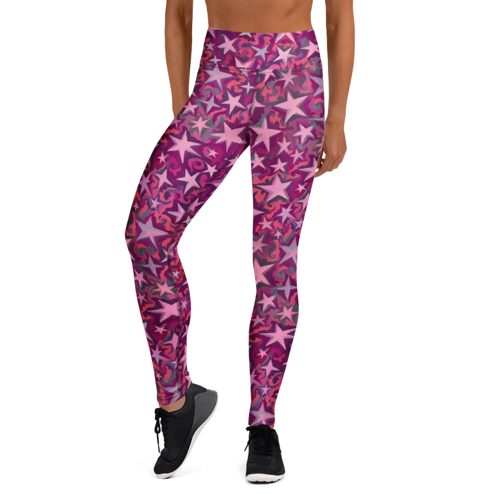 Velvet Starfall on Yoga Leggings — Front
