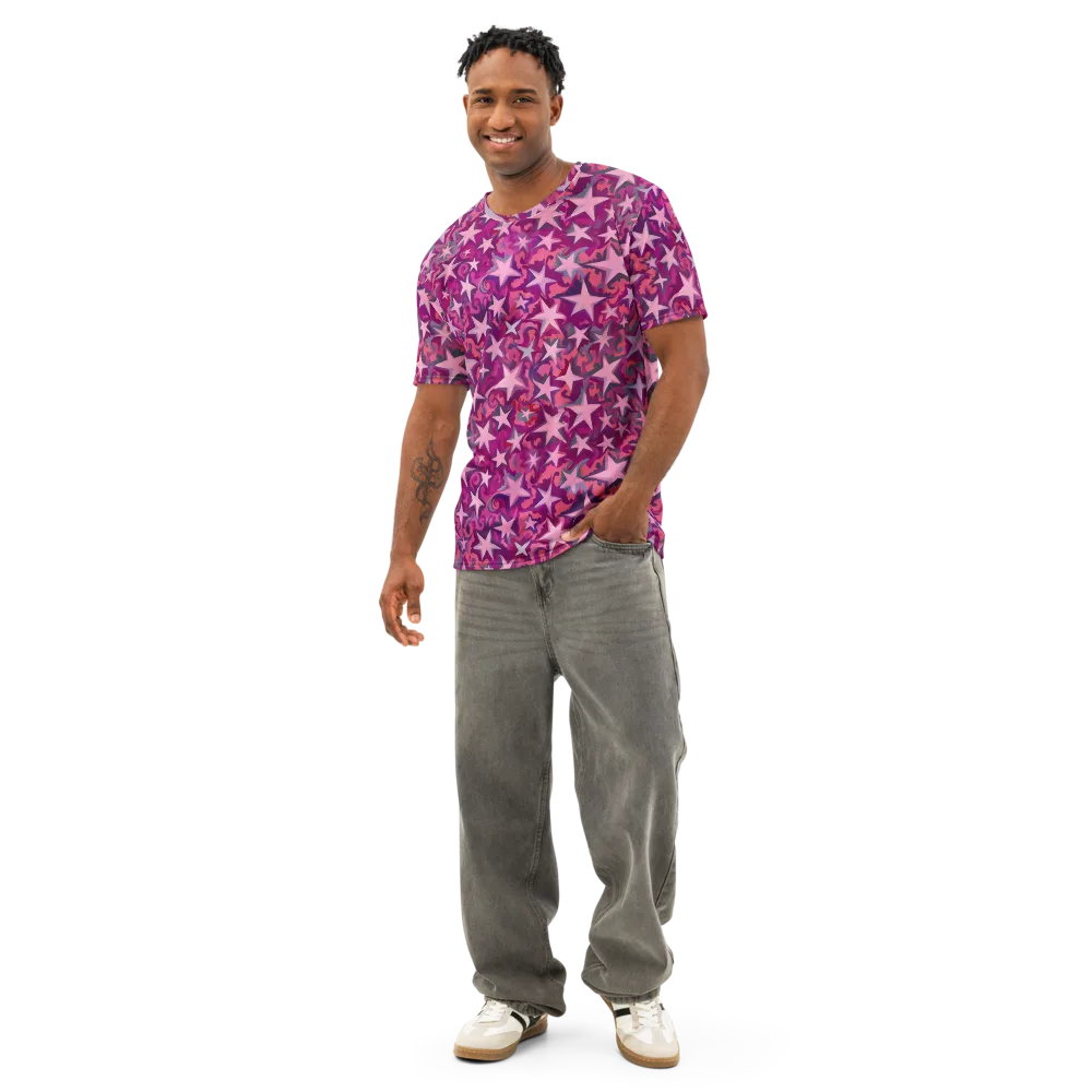 Velvet Starfall on Men's Cotton Crew Neck T-Shirt — Front