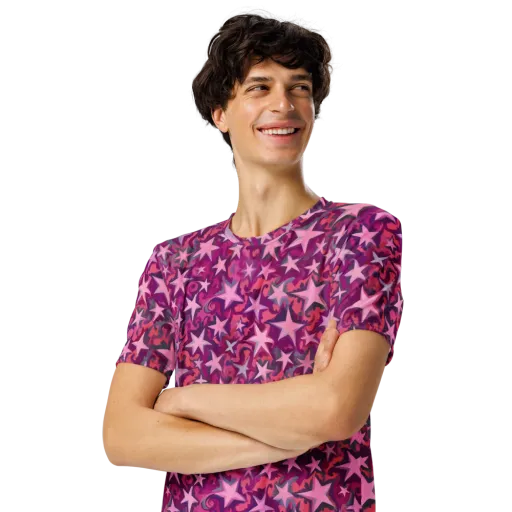 Velvet Starfall on a Men's Crew Neck T-Shirt