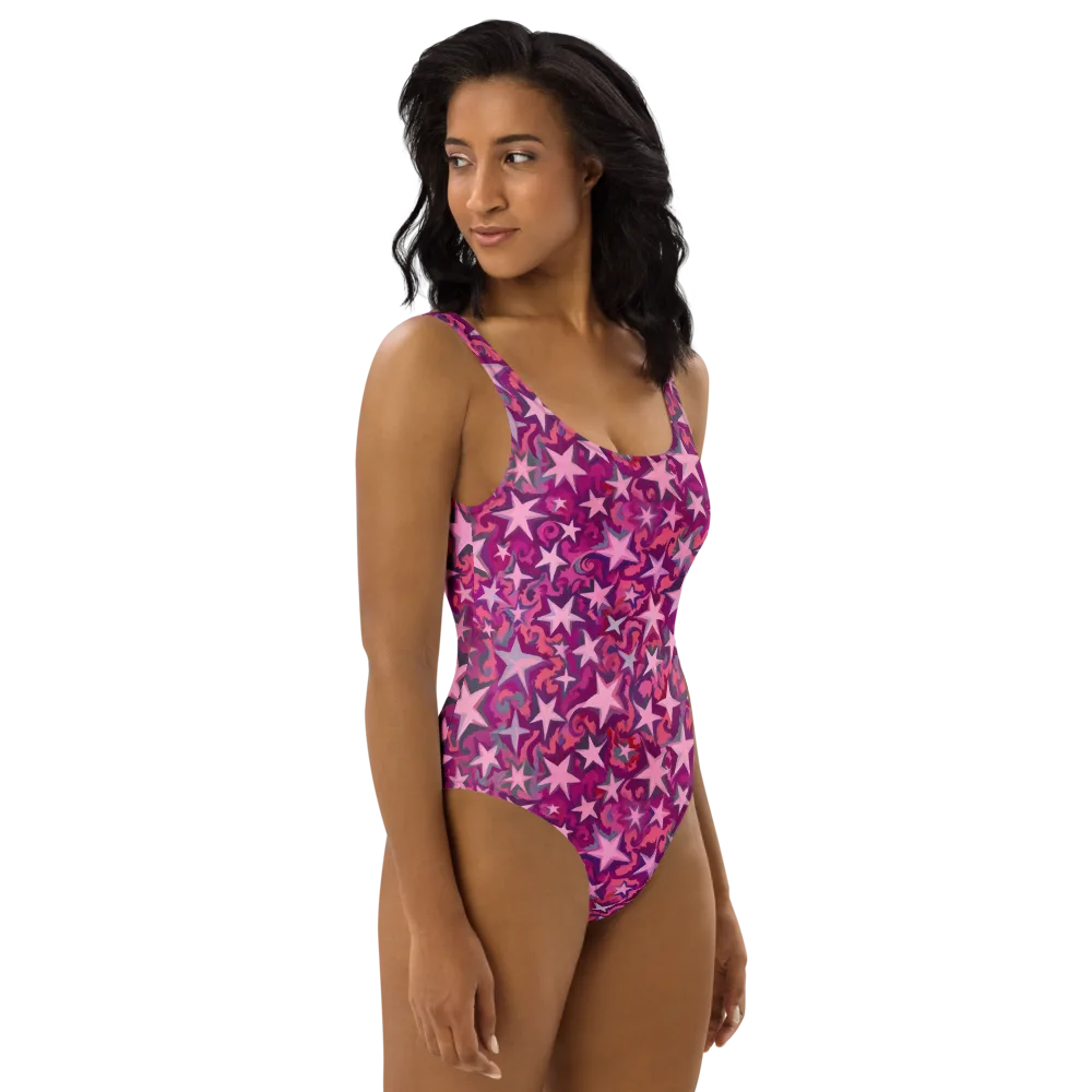 Velvet Starfall on One-Piece Swimsuit — Right