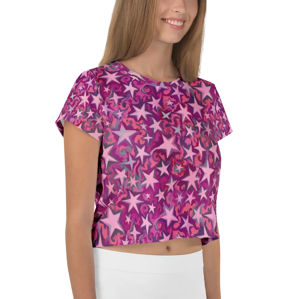 Velvet Starfall on Crop Tee — Right