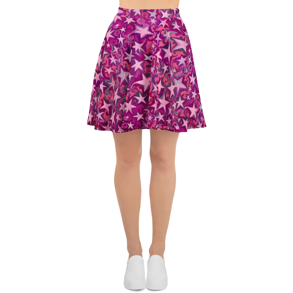Velvet Starfall on Skater Skirt — Front
