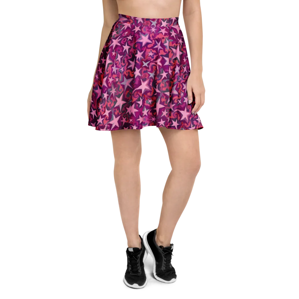 Velvet Starfall on Skater Skirt — Front