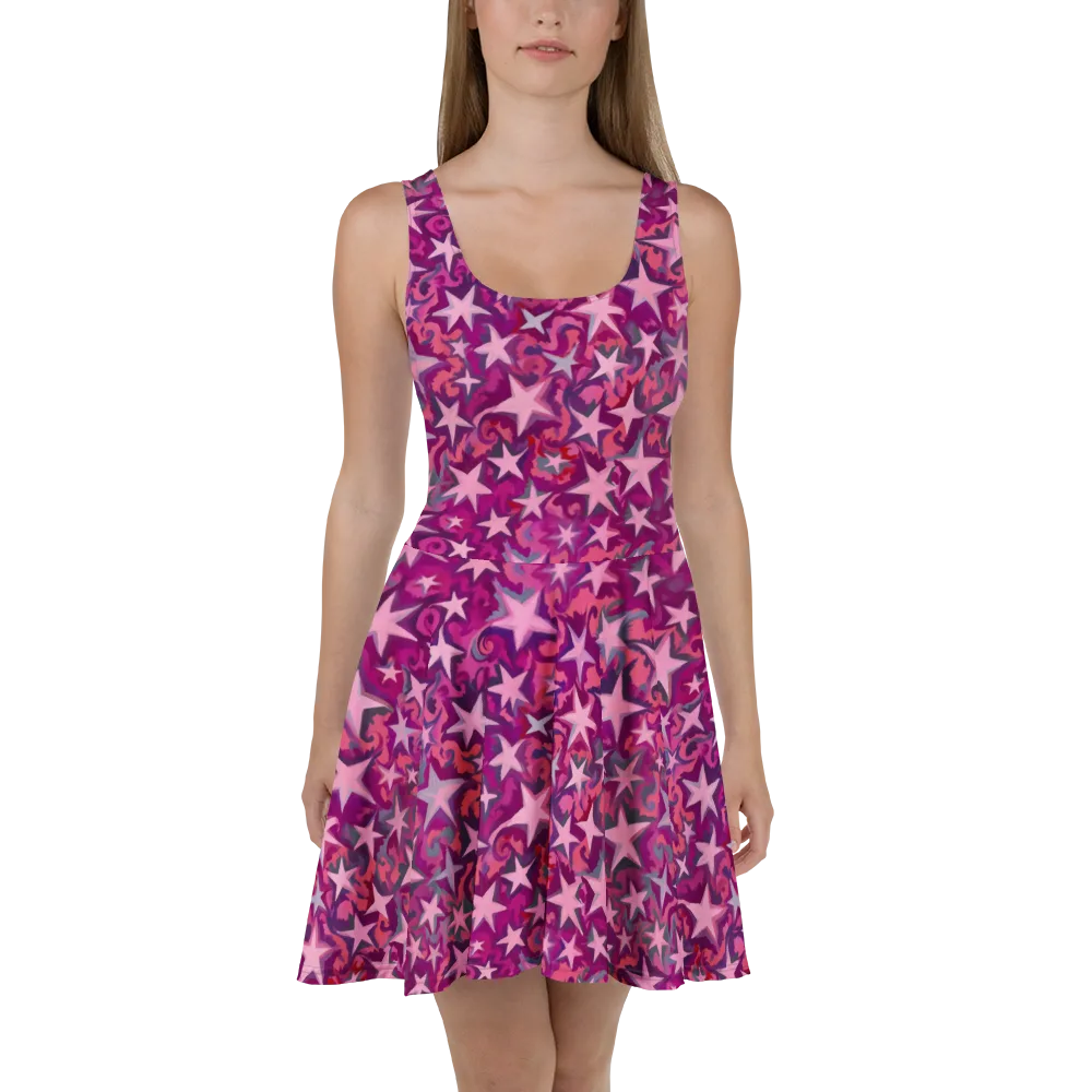 Velvet Starfall on Skater Dress — Front