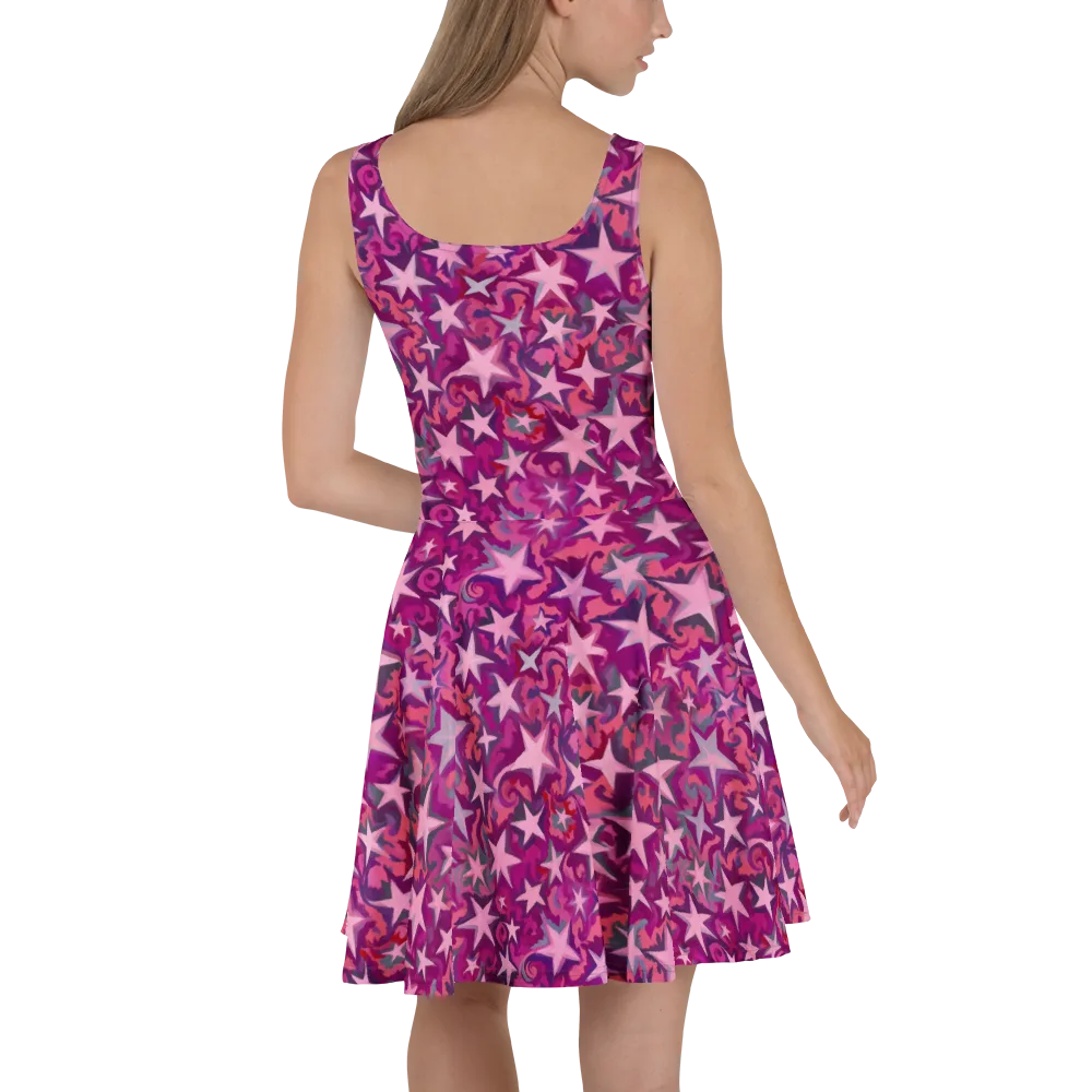 Velvet Starfall on Skater Dress — Back