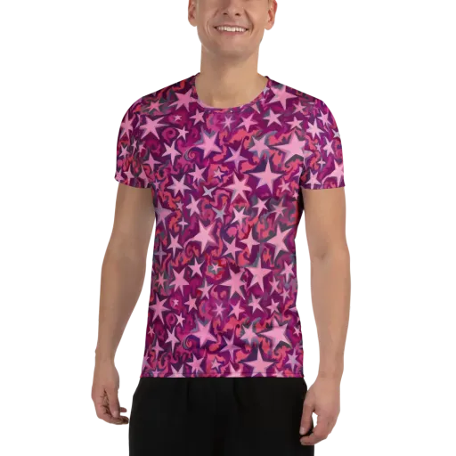 Velvet Starfall on a Men's Athletic T-Shirt