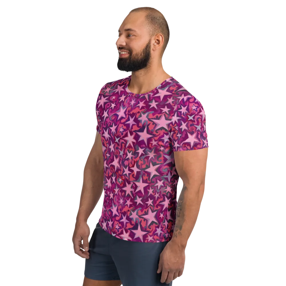 Velvet Starfall on Men's Athletic T-Shirt — Left
