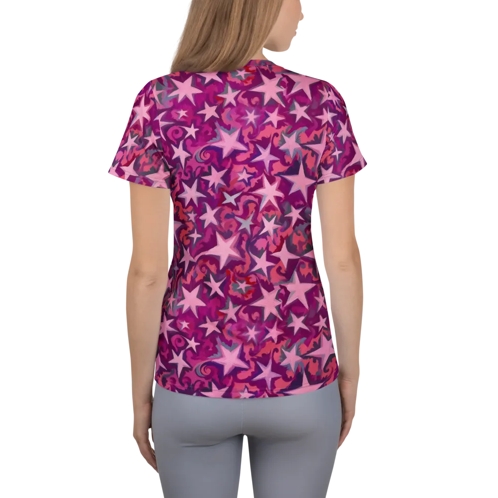 Velvet Starfall on Women's Athletic T-Shirt — Back