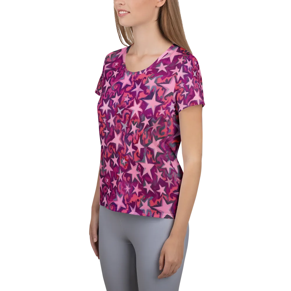 Velvet Starfall on Women's Athletic T-Shirt — Left